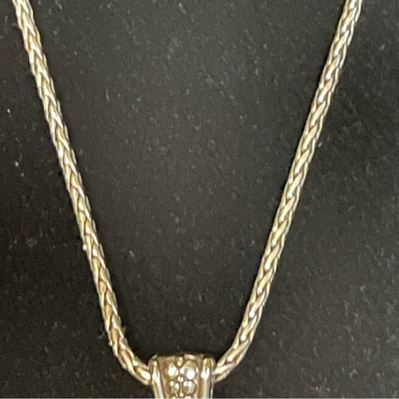 Vintage Timeless Brighton Large Silvertone Oval Pendant Necklace 16" -18" Long - Picture 4 of 9